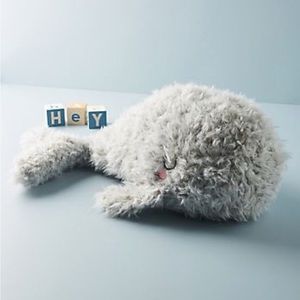 Anthropologie Whale Plush Toy Children Gray Stuffed Seaworld Ocean Animal Kids